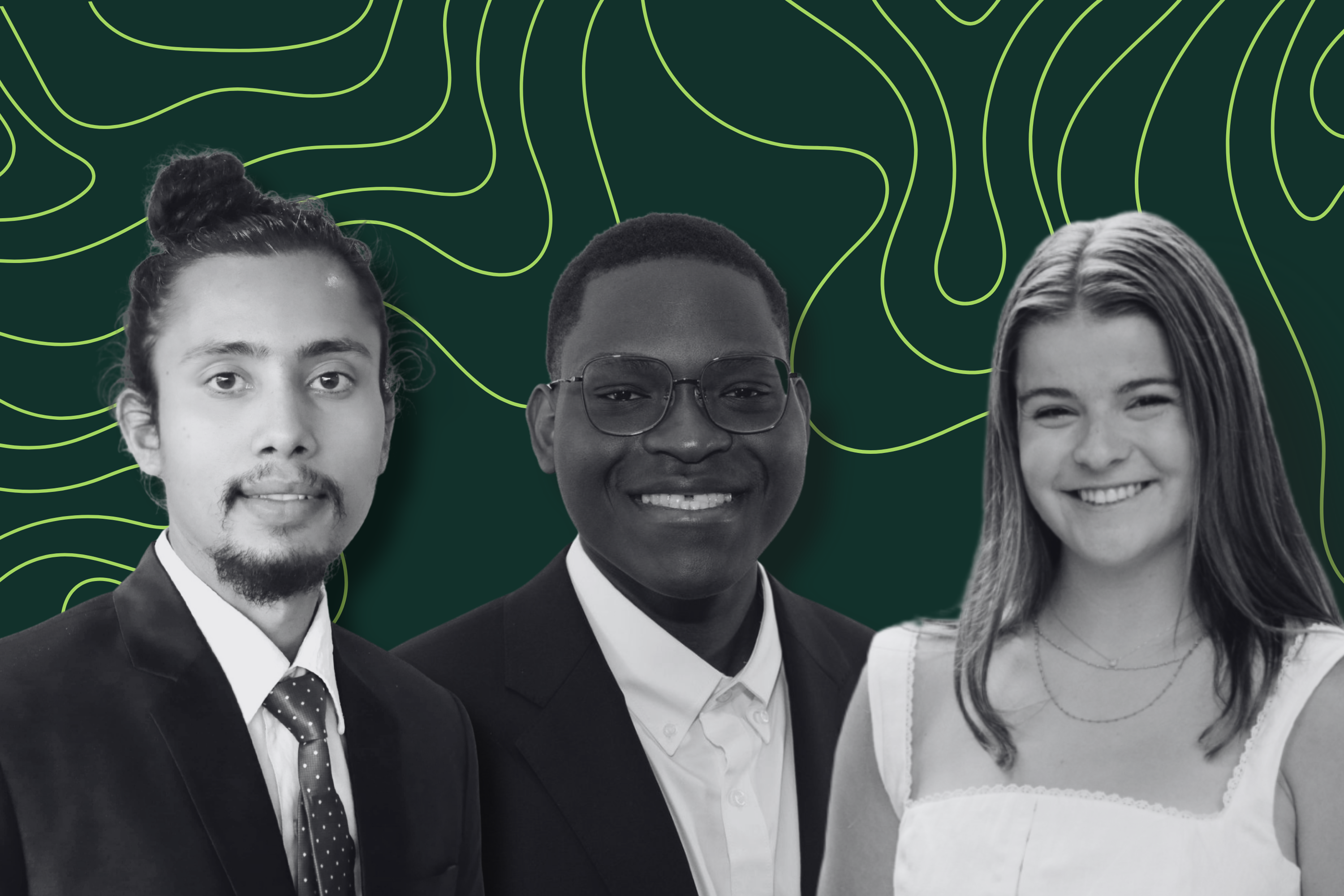 Laxman Bist, Josué Godeme, and Bryanna Entwistle